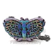 Wholesale Top Grade Crystal, MultiColor, Ruthenium, Women, White Metal, Clutch
