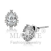 Wholesale AAA Grade CZ, Clear, Rhodium, Women, Brass, Earrings
