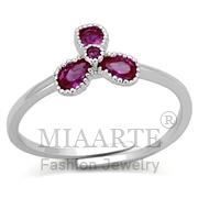 Wholesale Synthetic, Ruby, Rhodium, Women, Brass, Ring