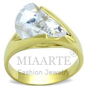 Wholesale AAA Grade CZ, Clear, Gold, Women, Sterling Silver, Ring