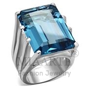 Wholesale Synthetic, AquaMarine, Silver Plated, Women, Sterling Silver, Ring