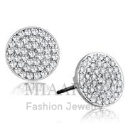 Wholesale AAA Grade CZ, Clear, Rhodium, Women, Brass, Earrings