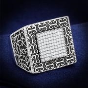 Wholesale AAA Grade CZ, Clear, Rhodium, Men, Sterling Silver, Ring