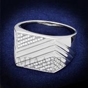 Wholesale AAA Grade CZ, Clear, Rhodium, Men, Sterling Silver, Ring