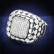Wholesale AAA Grade CZ, Clear, Rhodium, Men, Sterling Silver, Ring