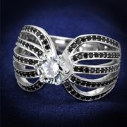 Wholesale AAA Grade CZ, Clear, Rhodium, Women, Sterling Silver, Ring