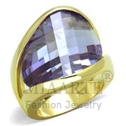 Wholesale AAA Grade CZ, Amethyst, Gold, Women, Sterling Silver, Ring