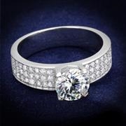 Wholesale AAA Grade CZ, Clear, Rhodium, Women, Sterling Silver, Ring