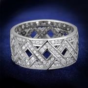 Wholesale AAA Grade CZ, Clear, Rhodium, Women, Sterling Silver, Ring