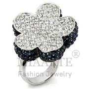 Wholesale Top Grade Crystal, Montana, Rhodium&Ruthenium, Women, Brass, Ring