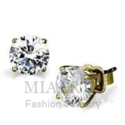 Wholesale AAA Grade CZ, Clear, Gold, Women, Brass, Earrings