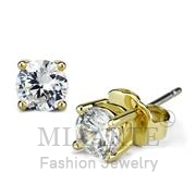 Wholesale AAA Grade CZ, Clear, Gold, Women, Brass, Earrings