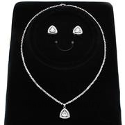 Wholesale AAA Grade CZ, Clear, Rhodium, Women, Brass, Set