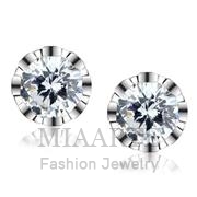 Wholesale AAA Grade CZ, Clear, Rhodium, Women, Brass, Earrings