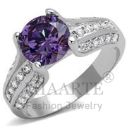 Wholesale AAA Grade CZ, Amethyst, Rhodium, Women, Brass, Ring