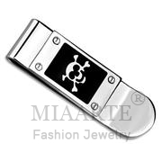 Wholesale Epoxy, Jet, Rhodium, Men, Brass, Money clip