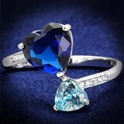Wholesale Synthetic, Montana, Rhodium, Women, Sterling Silver, Ring