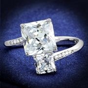 Wholesale AAA Grade CZ, Clear, Rhodium, Women, Sterling Silver, Ring
