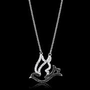 Wholesale AAA Grade CZ, Clear, Rhodium&Ruthenium, Women, Sterling Silver, Chain Pendant