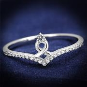 Wholesale AAA Grade CZ, Clear, Rhodium, Women, Sterling Silver, Ring
