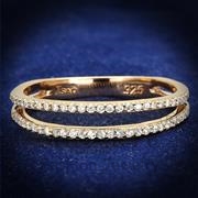 Wholesale AAA Grade CZ, Clear, Rose Gold, Women, Sterling Silver, Ring