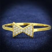 Wholesale AAA Grade CZ, Clear, Gold, Women, Sterling Silver, Ring