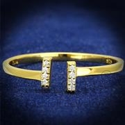 Wholesale AAA Grade CZ, Clear, Gold, Women, Sterling Silver, Ring
