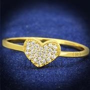 Wholesale AAA Grade CZ, Clear, Gold, Women, Sterling Silver, Ring