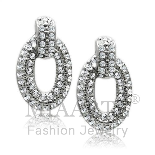 Earrings,White Metal,Rhodium,Top Grade Crystal,Clear