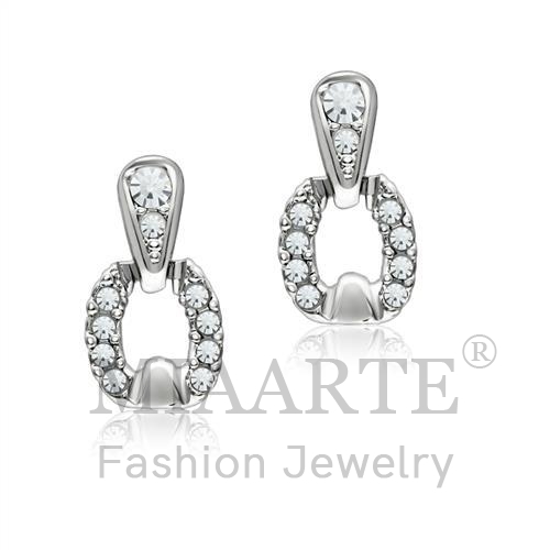 Earrings,White Metal,Rhodium,Top Grade Crystal,Clear