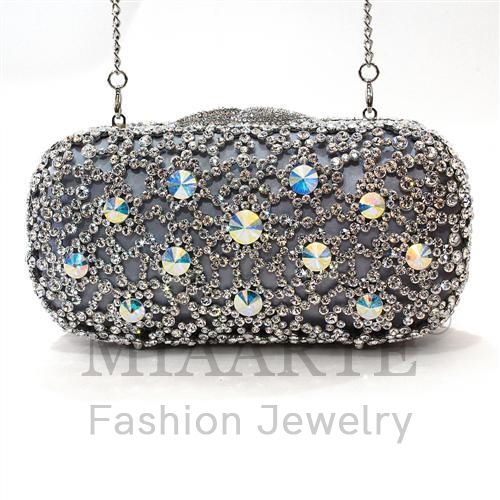 Clutch,White Metal,Imitation Rhodium,Top Grade Crystal,White
