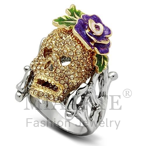 Ring,White Metal,Gold & Ruthenium,Top Grade Crystal,CitrineYellow