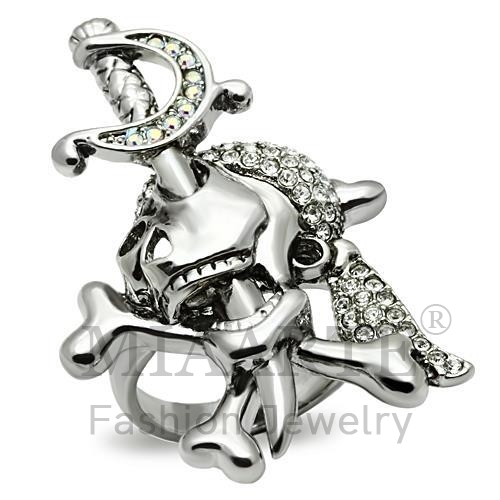 Ring,White Metal,Ruthenium,Top Grade Crystal,Clear