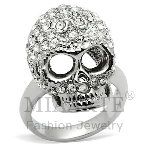Ring,White Metal,Rhodium,Top Grade Crystal,Clear