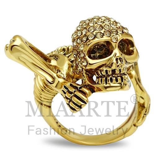 Ring,White Metal,Gold,Top Grade Crystal,CitrineYellow