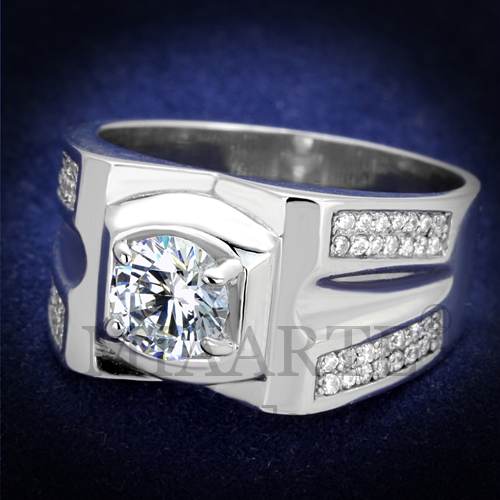 Ring,Sterling Silver,Rhodium,AAA Grade CZ,Clear