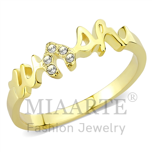 Ring,Brass,Flash Gold,Top Grade Crystal,Clear
