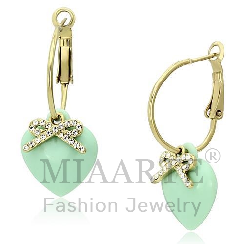 IP Gold(Ion Plating)Synthetic StoneEarrings